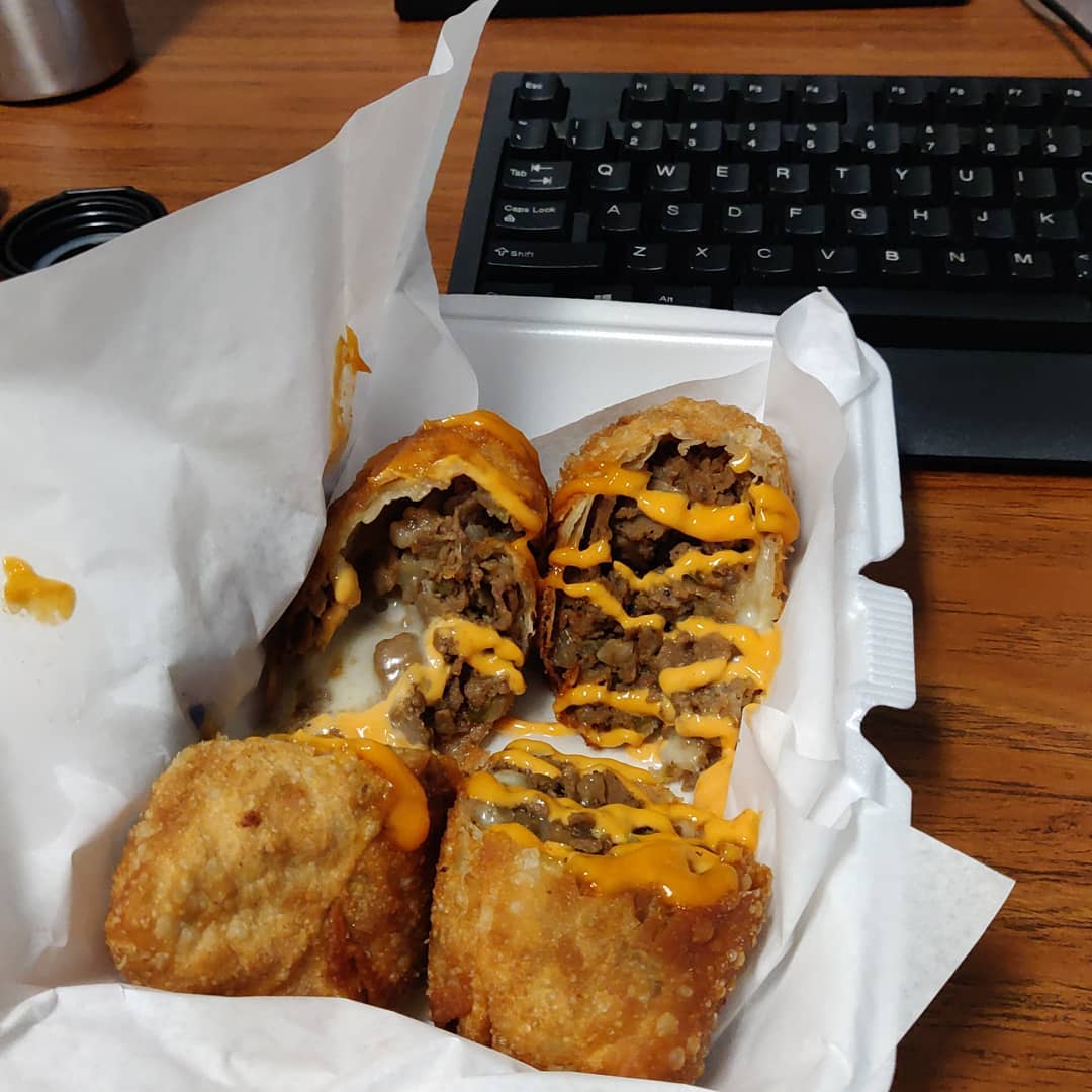 Philly cheesesteak egg rolls from a local food truck